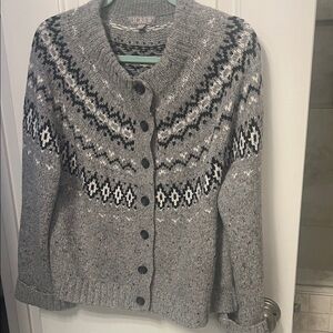 J. Crew Black and White Patterned Cardigan